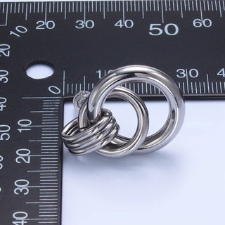 24K Gold Filled Double Hoop Stud Earrings | P361-362