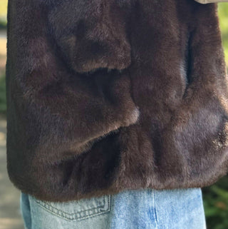 Real Feel Faux Mink Fur Hooded Vest