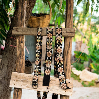 Cappuccino Wide Embroidered Belt