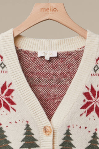 Christmas Forest Knit Sweater Cardigan
