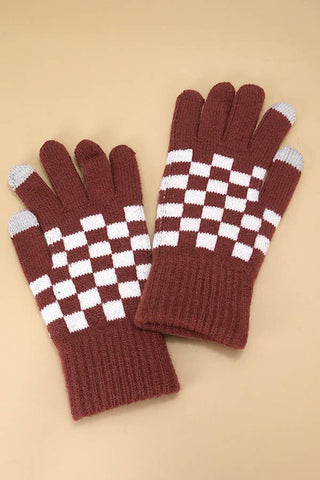 CHECKER WOOL TOUCH SCREEN  WINTER GLOVES | 40G101