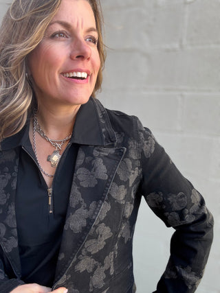 Notch Collar Blazer Floral by Liverpool