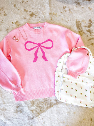 Ella Pink Bow Sweater