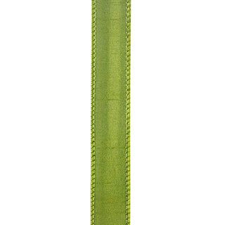 Custom Color Dupioni Wired Edge, Moss, 7/8 In, 10 Yards