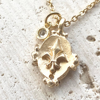 Fleur de lis layering necklace: gold