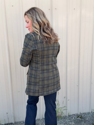 Funnel Neck Field Jacket - Olive Multi