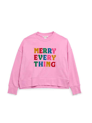 "MERRY EVERYTHING" RELAXED SWEATSHIRT,CANDY PINK
