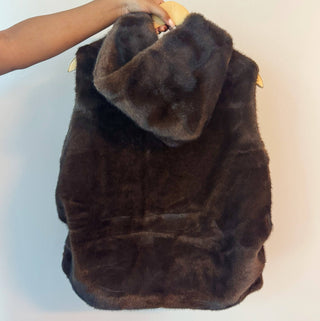 Real Feel Faux Mink Fur Hooded Vest