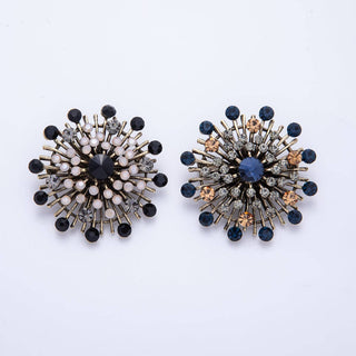 45mm Blue, Black Vintage Antique Sunburst Celestial Brooch Pin | BH-025 BH-026
