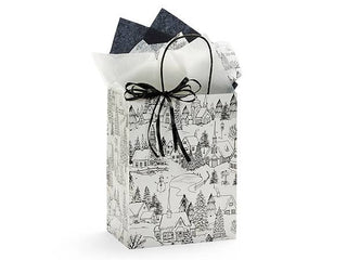 Winter Toile Christmas Paper Gift Bags