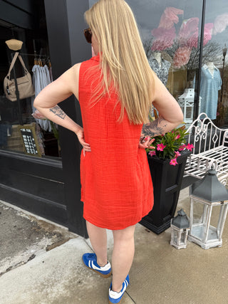 Cabana Red Super Soft Gauze Dress