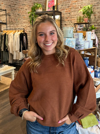 On a Stroll Dolman Top Brown
