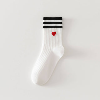Heart Love Striped Socks