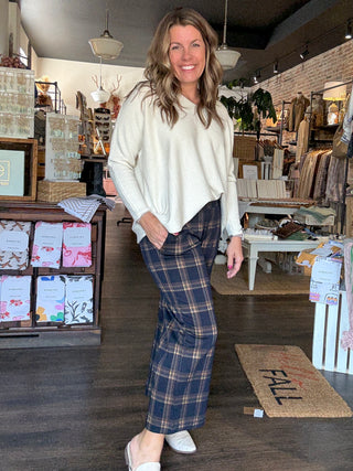 Mabel Pull On Navy Plaid