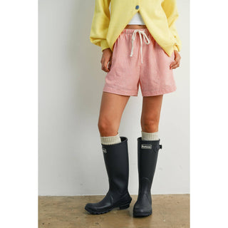 Casual Striped Drawstring Shorts - BMP7940: YELLOW MULTI / M