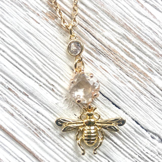 French bee charm necklace 20"