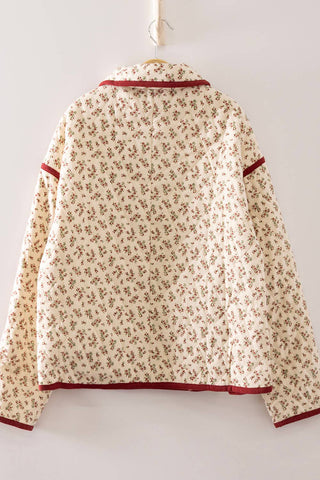 NJ90412-Floral Quilted Jacket