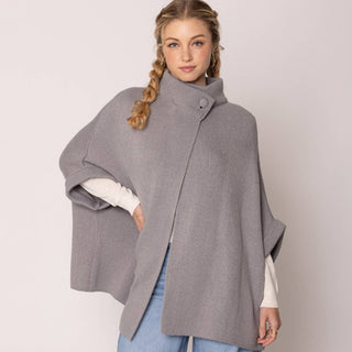 Solid Color Neck Button 3/4 Sleeve Cardigan