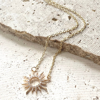 Sun celestial necklace: Gold / 16”