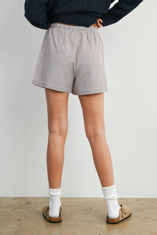Casual Striped Drawstring Shorts - BMP7940: YELLOW MULTI / M