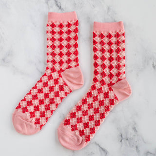 Winter Check Pattern Socks