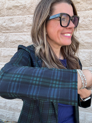 Boyfriend Blazer Black Watch Plaid by Liverpool