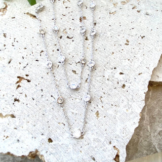 Silver and crystal necklace Boutique salon Bridal jewelry Je