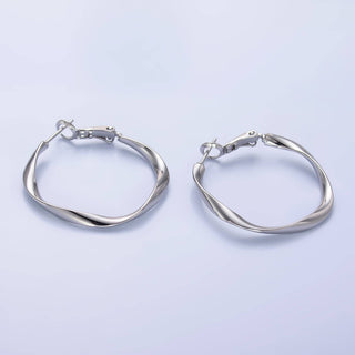Dainty Gold Twisted Hinge Hoop Earrings
