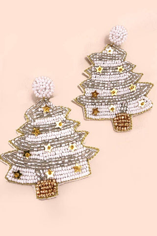 CHRISTMAS TREE HOLIDAY SEEDBEAD EARRINGS | 91E085120