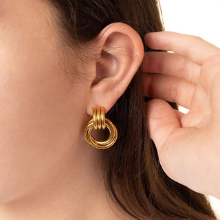 Double Round Stud Earring