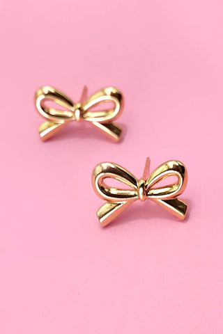 18K STAINLESS STEEL TARNISH FREE BOW STUD EARRINGS | 40E303