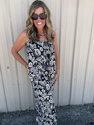 Day Off Luz Floral Jumpsuit Black by Z Supply