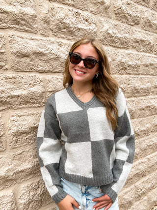 Colorblock Sweater - Heather Grey Colorblock by Dex
