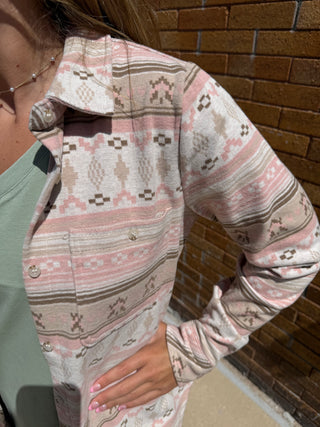 Lewis Shirt Rose Aztec