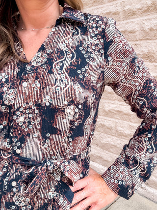 Belted Shirt Dress by Dex