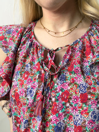 Floral Flutter Sleeve Top by Liverpool