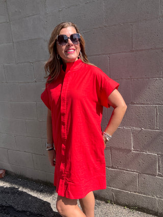Red Woven Dress