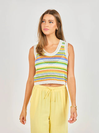 Syvia Striped Sleeveless Sweater by Sadie & Sage