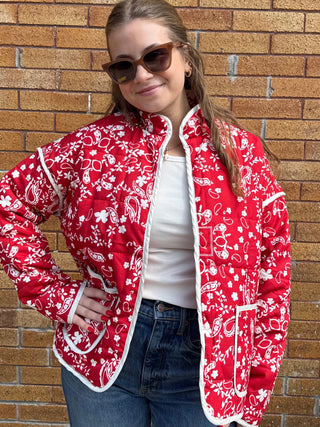 Heidi Quilted Jacket Cardinal Red
