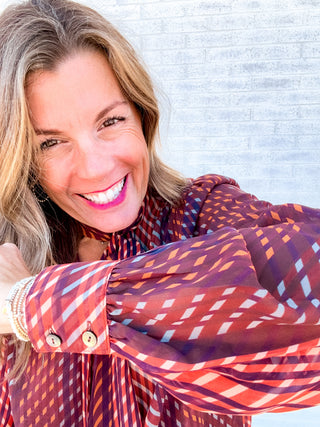 Long Sleeve Woven Blouse W Neck Tie by Liverpool