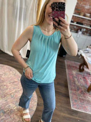 A-Line Sleeveless Top, Turquoise Tide