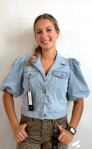 Puff Sleeve Denim Jacket by Liverpool