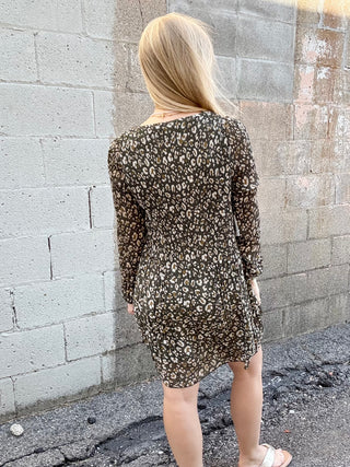Green Animal Print Dress
