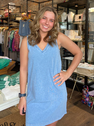 Sloane V-Neck Denim Dress