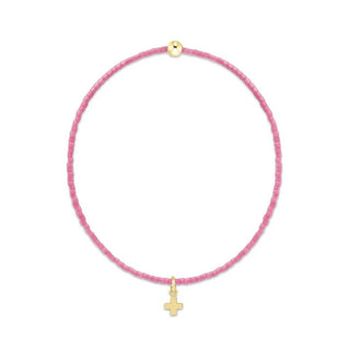 Hope Classic Bubblegum Bracelet - Signature Cross Small Gold Charm enewton