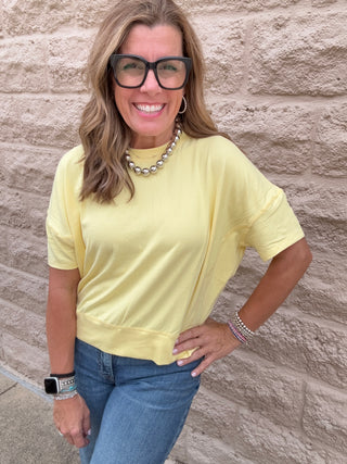 Brushed Haci Dolman Top Yellow Glow