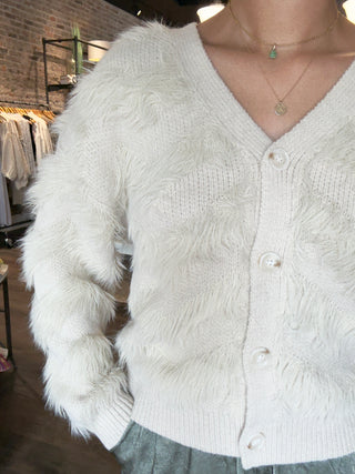 Delia Feather Stripe Cardigan