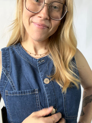 Split Front Denim Vest by Liverpool