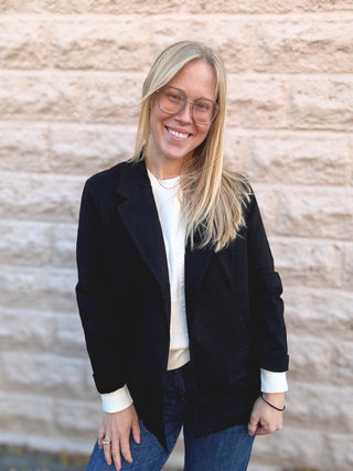 Fitted Twill Blazer Onyx by Liverpool