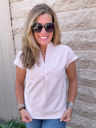 Matte Drop Shoulder Top Rose